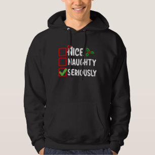 Sudadera Lista de Navidad de Santa Serio Bueno Malo