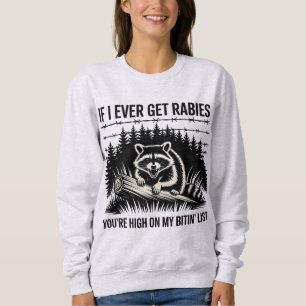 Sudadera Lista de Raccoon Rabies Bitin