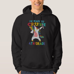 Sudadera Listo para Aplastar 4to Grado Unicornio Regreso a