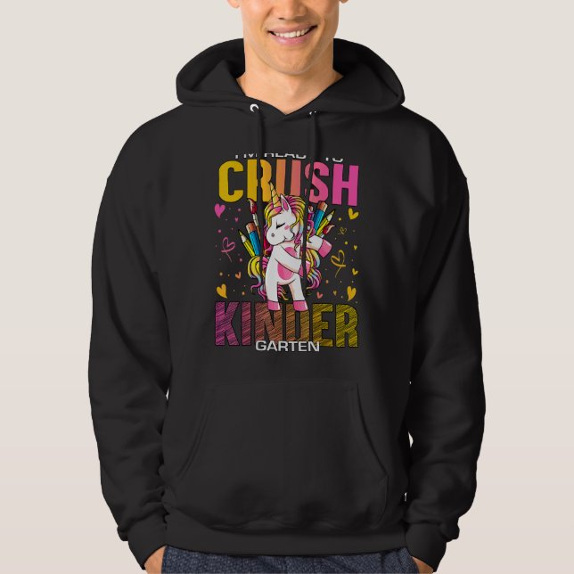 Sudadera Listo Para Aplastar A La Escuela Unicornio (Anverso)