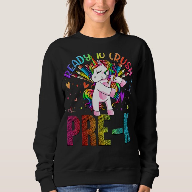 Sudadera Listo Para Aplastar A Pre K De Vuelta A La Escuela (Anverso)