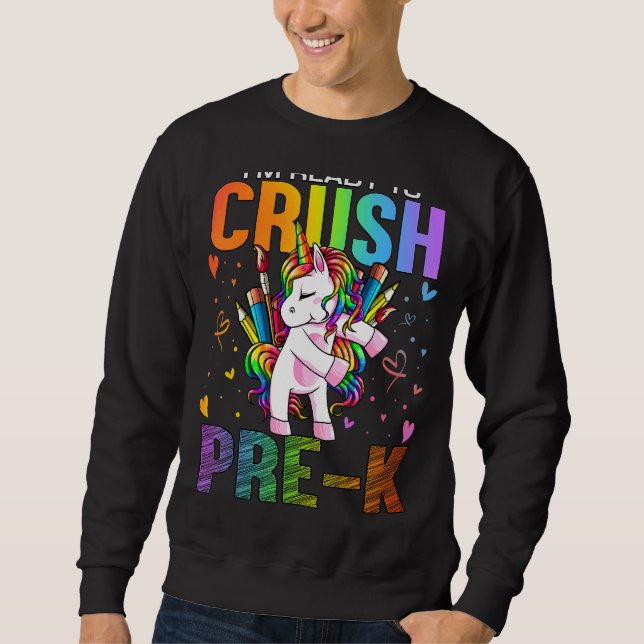 Sudadera Listo Para Aplastar A Pre K De Vuelta A La Escuela (Anverso)