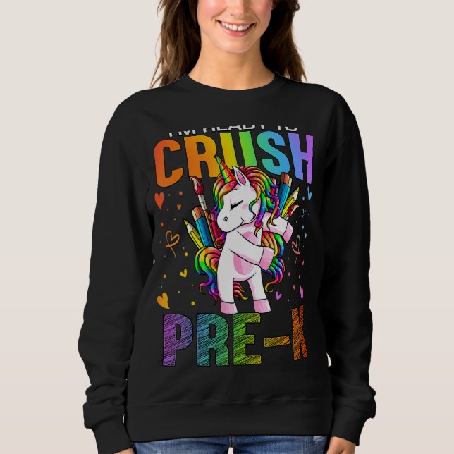 Sudadera Listo Para Aplastar A Pre K De Vuelta A La Escuela (Anverso)