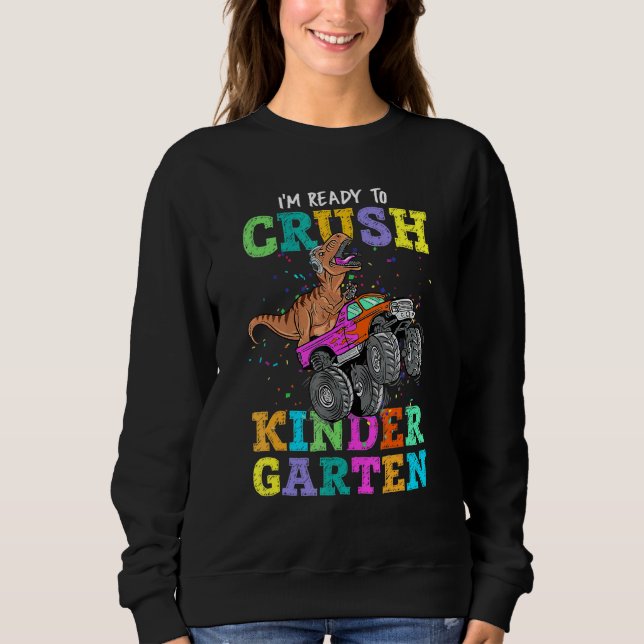 Sudadera Listo Para Aplastar Camión Monstruo De Dinosaurios (Anverso)
