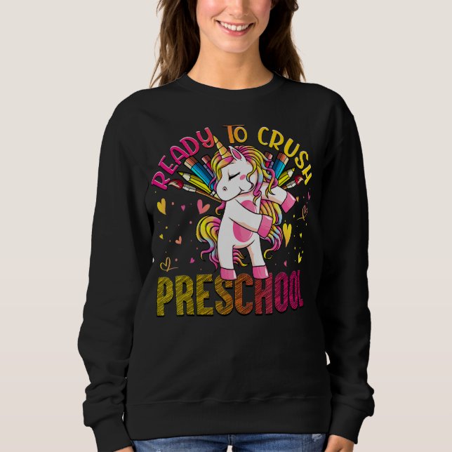 Sudadera Listo Para Aplastar El Preescolar De Nuevo A La Es (Anverso)