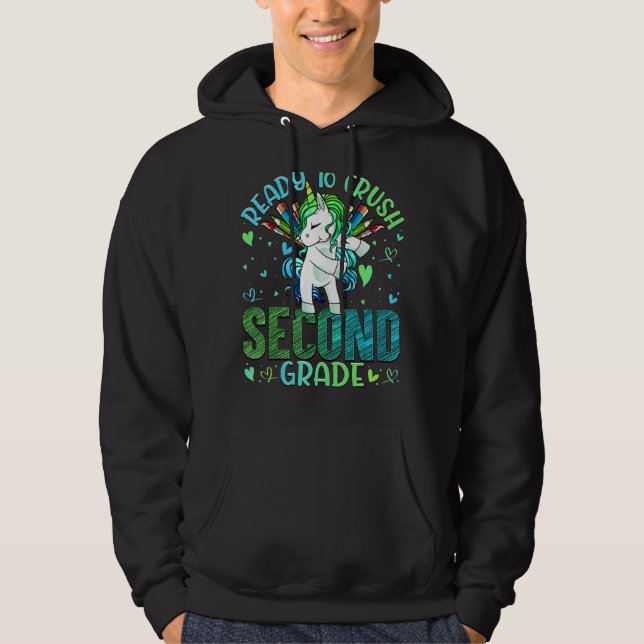 Sudadera Listo Para Aplastar El Segundo Grado De Vuelta A L (Anverso)