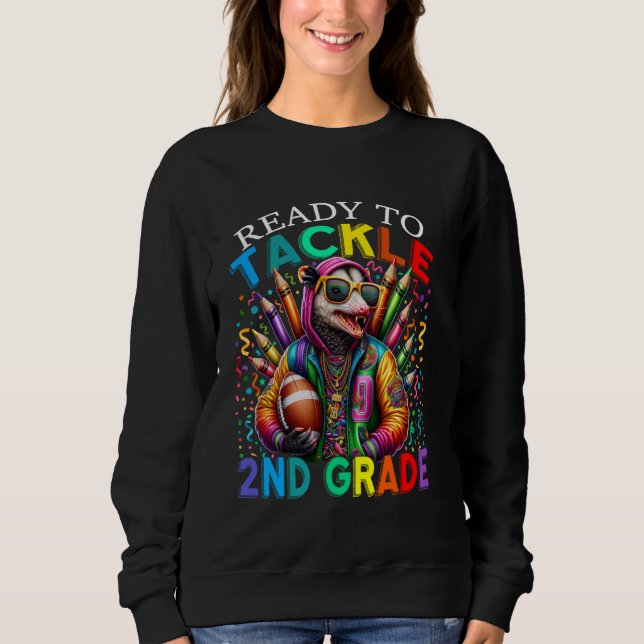 Sudadera Listo Para Enfrentar El Primer Día De La Escuela D (Anverso)