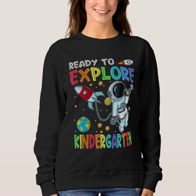Sudadera Listo Para Explorar Kinder Astronauta Lindo Espald (Anverso)