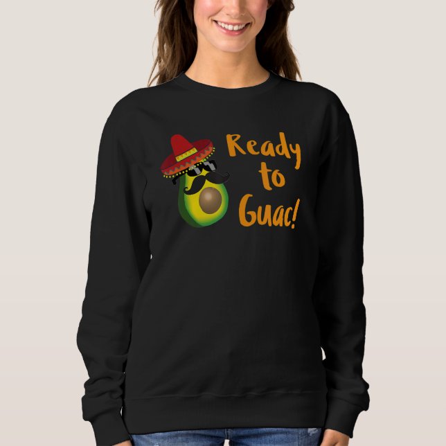 Sudadera Listo Para Guac Aguacate Con Gafas De Sol Gorra Y  (Anverso)