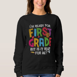 Sudadera Listo para primer grado divertidos niños vuelven a