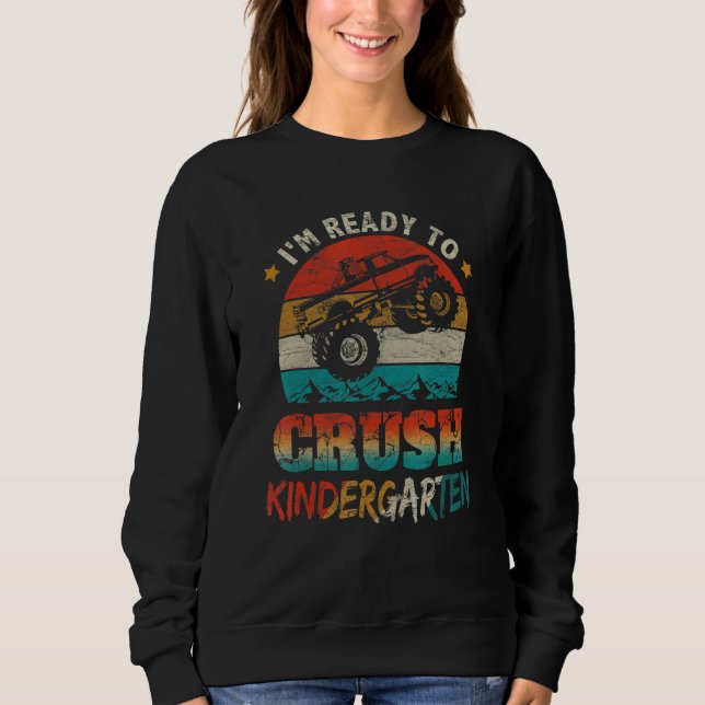 Sudadera Listo para volver al colegio y aplastar al monstru (Anverso)