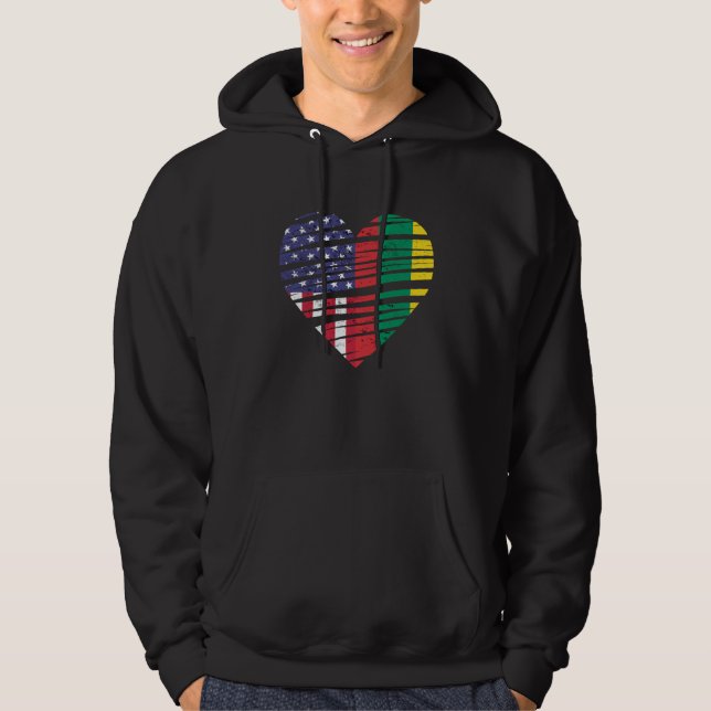 Sudadera Lithuania American Grown Heart USA Patriot Heritag (Anverso)