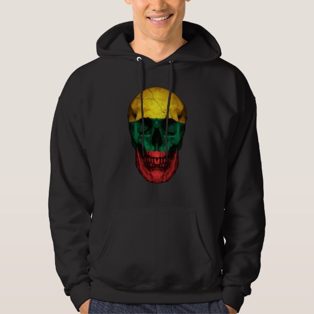 Sudadera Lithuania Flag Skull Lithuanian Roots Proud Patrio (Anverso)
