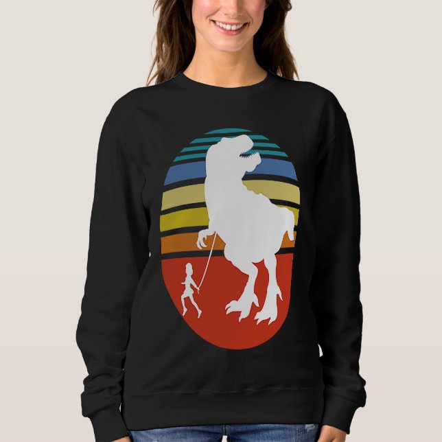 Sudadera Little Dirl walking her Tyrannosaurus Rex (Anverso)