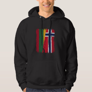 Sudadera Lituania Noruega Media Bandera Lituana Noruega An