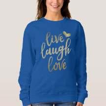 Live Lauder Love Faux Gold Lettering Deep Royal