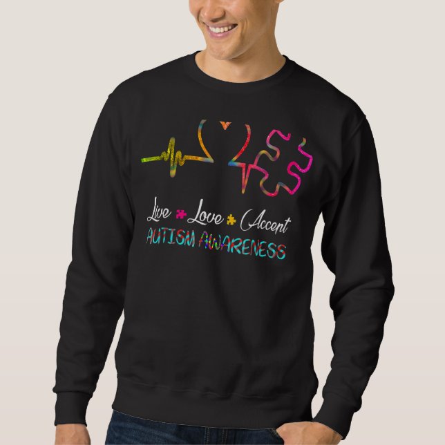 Sudadera Live Love Accept Autism Awareness Support (Anverso)