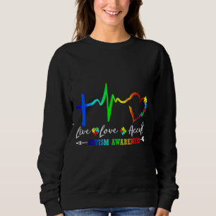 Sudadera Live Love Accept Autism Awareness Times Dye Autism