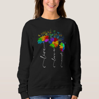 Sudadera Live Love Accept Flower Butterfly Autism