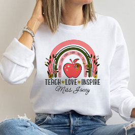 Sudadera Live Love Teach Rainbow Teacher Apreciación