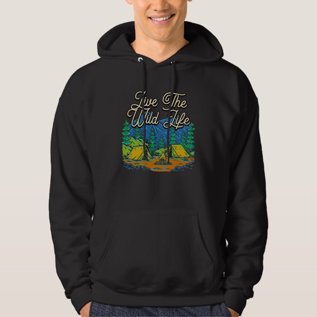 Sudadera Live The Wildlife Hiking Nature  Hiker Trees Mount (Anverso)