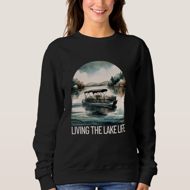 Sudadera Living Lake Life Pontoon Fiesta Boat Flotando C (Anverso)