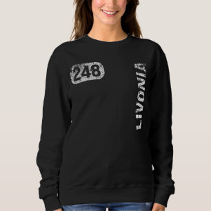 Sudadera Livonia Michigan 248 Código de área Retro de cosec