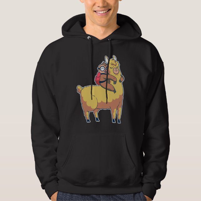 Sudadera Llama 90 de eslóganes pequeños (Anverso)