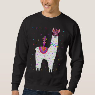 Sudadera Llama Alpaca Mardi Gras Alpaca Martes Fiesta B