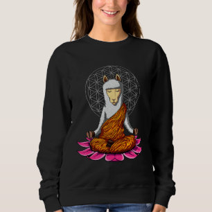 Sudadera Llama Buda Yoga Alpaca Meditación Zen Namaste Fl