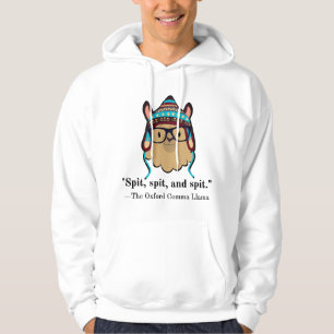 Sudadera llama coma de Oxford nerd de gramática texto negro