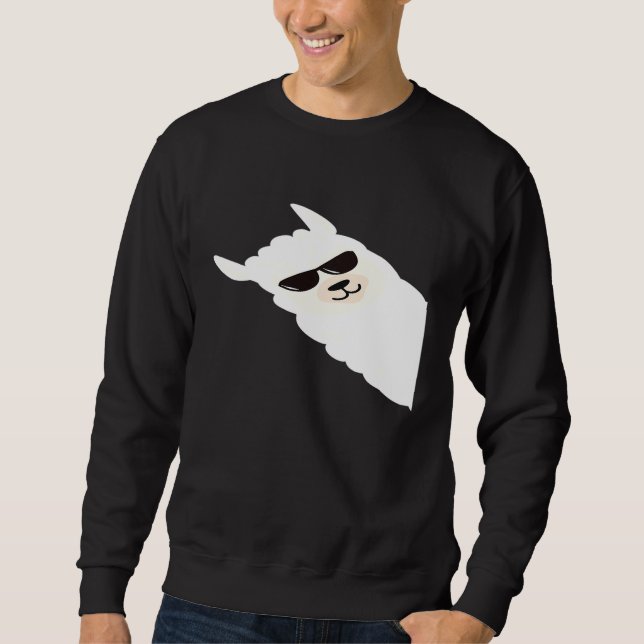 Sudadera Llama con gafas de sol alpaca (Anverso)