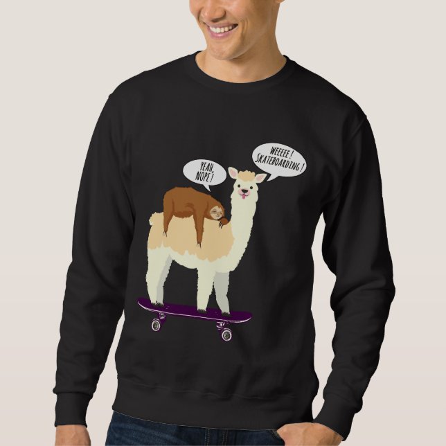 Sudadera Llama Cute Skateboarding Con Eslora Durmiente (Anverso)