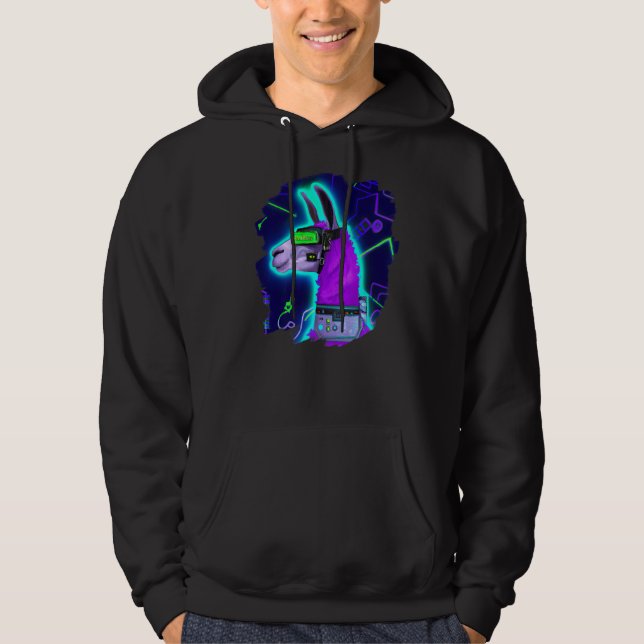 Sudadera Llama Cyborg Robot Llama Cool Artistic Retro Alpac (Anverso)