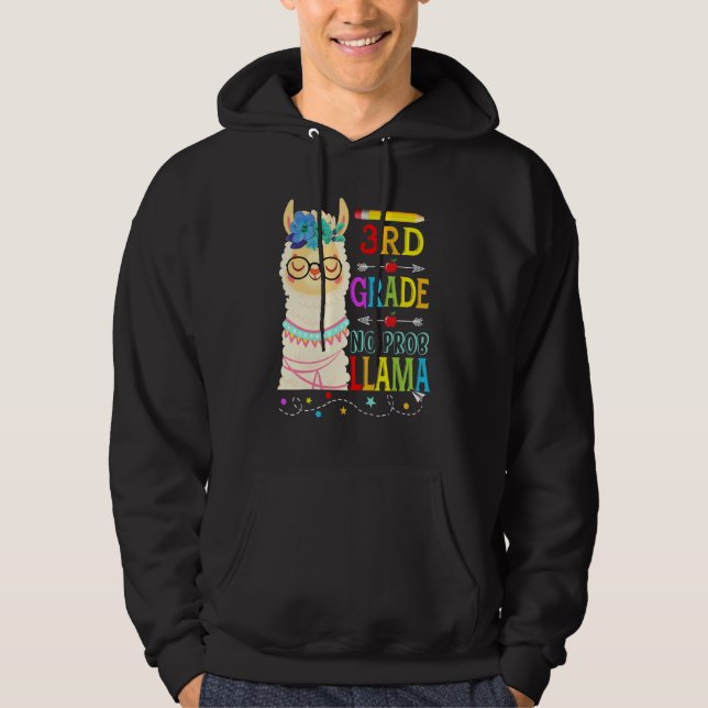 Sudadera Llama de 3er grado sin problemas de regreso a clas (Anverso)