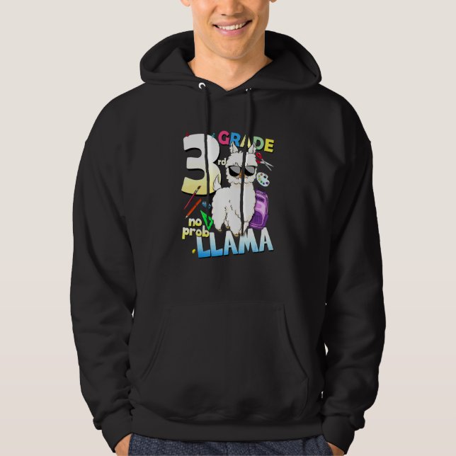 Sudadera Llama de 3er grado sin problemas  Primer día de es (Anverso)