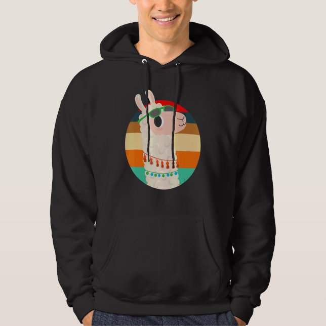 Sudadera Llama de estilo retro gafas de sol Alpaca (Anverso)