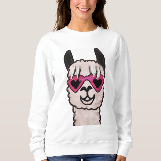 Sudadera Llama de Guay con lentes de corazón (Anverso)