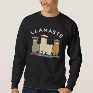 Sudadera Llama de yoga genial manada de crías haciendo ejer