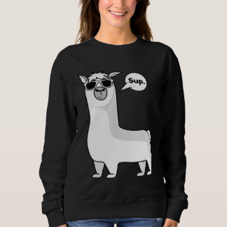 Sudadera Llama Dice Hola Alpaca Animal Lindo