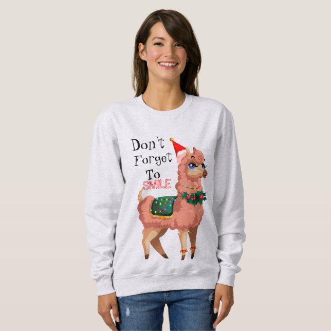 Sudadera llama en Navidad          (Anverso completo)