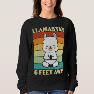 Sudadera Llama Estilo Retro Lindo Gráfico de Alpaca Talla