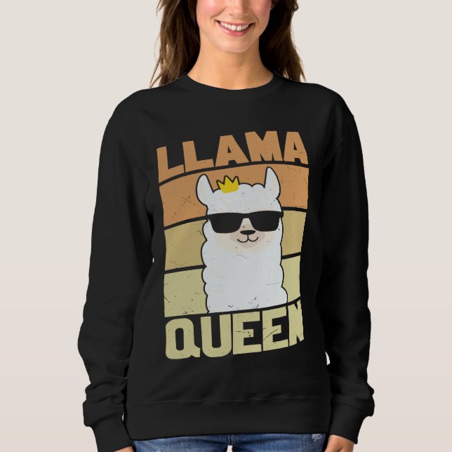 Sudadera Llama  Funny Cute Retro Style Alpaca Graphic Plus  (Anverso)