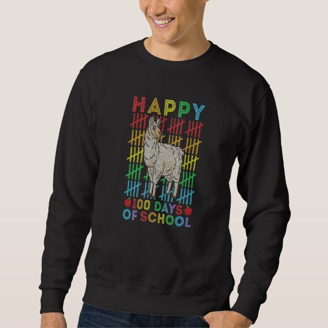 Sudadera Llama Lovers Teacher Student Happy 100 Days of Sch (Anverso)