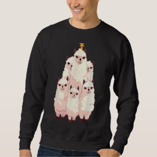 Sudadera llama navidad luces de árbol alpaca amante X