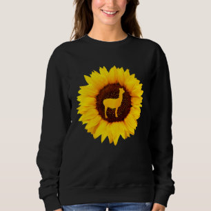 Sudadera Llama para mujeres hombres Alpaca Animal Sunflower