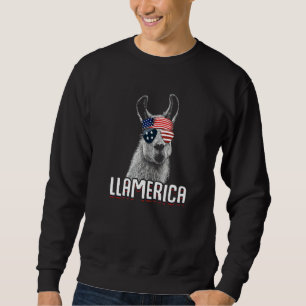 Sudadera Llama Patriótica De Estados Unidos Julio 4 Alpaca