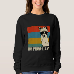 Sudadera Llama Retro Hombres Mujeres No Prob Llama Cría de 