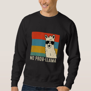 Sudadera Llama Retro Hombres Mujeres No Prob Llama Cría de