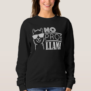 Sudadera Llama Sin Problemas Granja Divertida Animal Gafas 